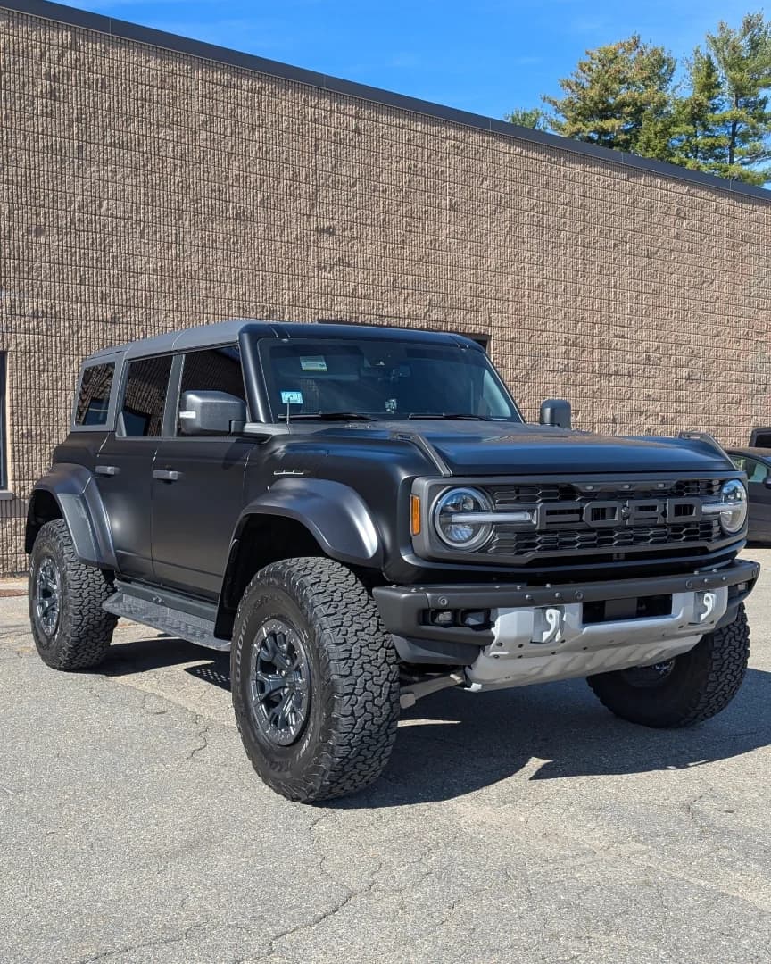 Cactus Green Bronco Raptor Gets Transformed with Matte Black Color Change Wrap